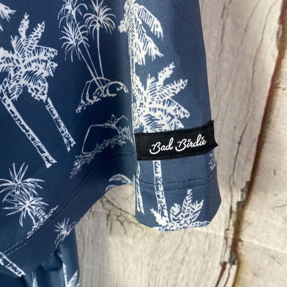 Bad Birdie Thermal Golf Polo Palm Tropical Print Size Large F - Picture 7 of 9